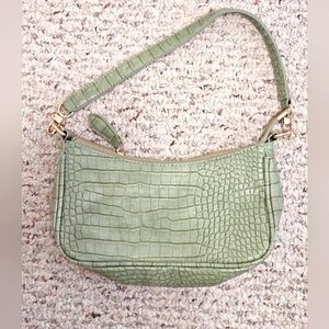 Green Crocodile-Embossed Women's Bag